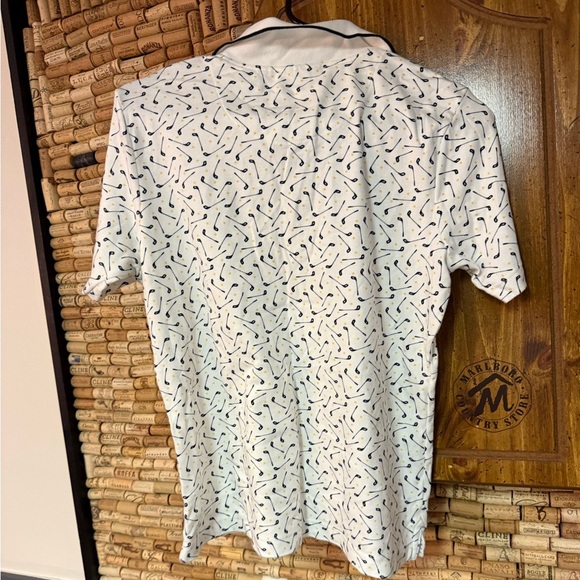 Y2K Liz Clairborne Liz Golf golf club print cotton polo size small - Picture 5 of 7